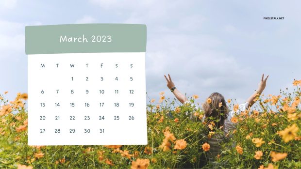 Free download March 2023 Calendar Wallpaper HD.
