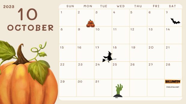 Free download October 2023 Calendar Image.