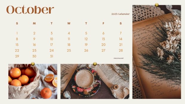 Free download October 2023 Calendar Wallpaper.