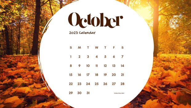Free download October 2023 Calendar Wallpaper HD.