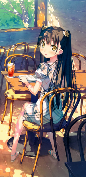 Girly Anime Cafe Background HD.