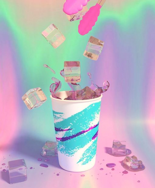 Girly Vaporwave Aesthetic Background.