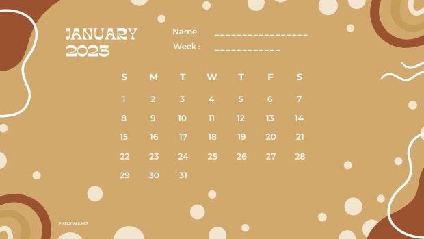 HD Background January Calendar 2023.