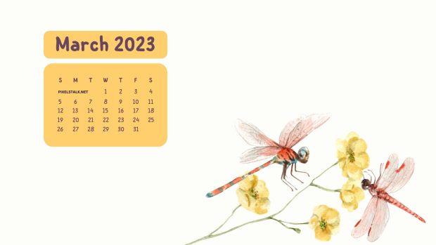HD Background March 2023 Calendar.
