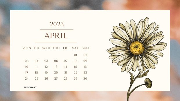 HD Backgrounds April 2023 Calendar.