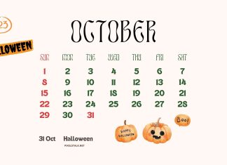 Halloween October 2023 Calendar Desktop Wallpaper (2).