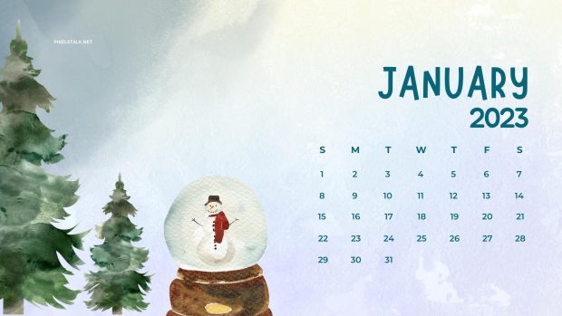January Calendar 2023 Background Free Download.