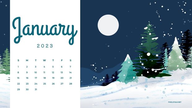 January Calendar 2023 Desktop Background.