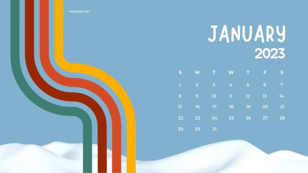 January Calendar 2023 Desktop Image.