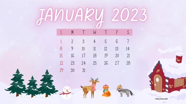 January Calendar 2023 Desktop Wallpaper.