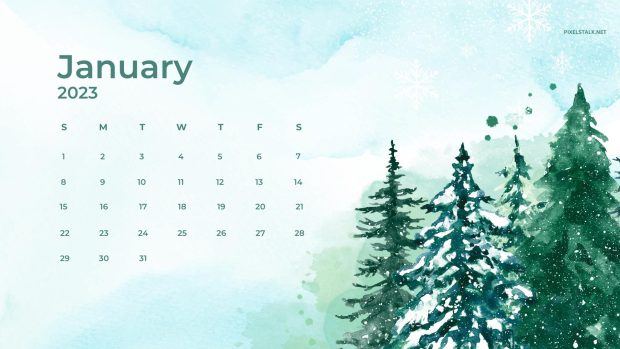 January Calendar 2023 HD Wallpaper Free download.