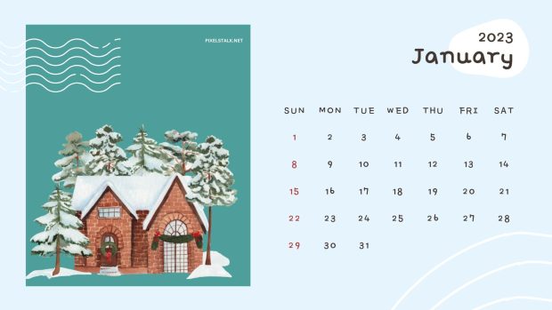 January Calendar 2023 Wallpaper Desktop.