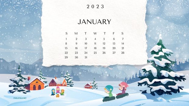 January Calendar 2023 Wallpaper Free Download.