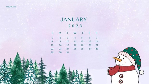 January Calendar 2023 Wallpaper HD 1080p.