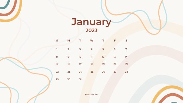 January Calendar 2023 Wide Screen Background.