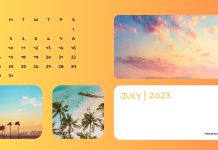 July 2023 Calendar HD Wallpaper Free download.