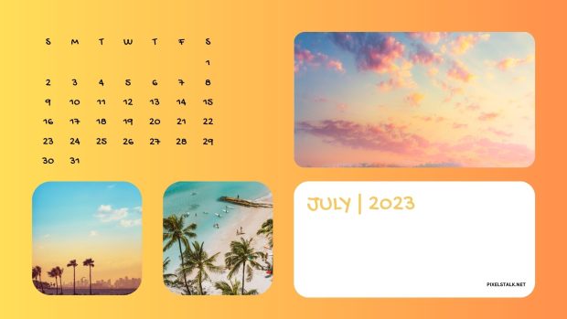 July 2023 Calendar HD Wallpaper Free download.