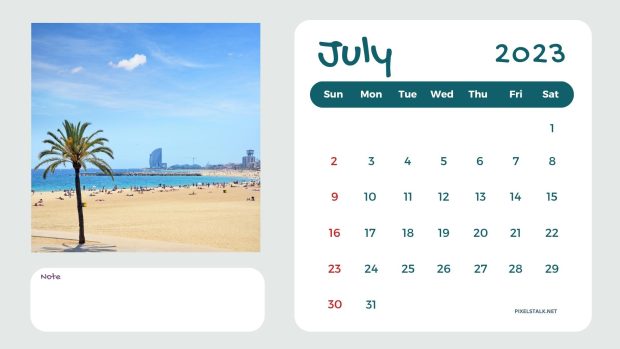 July 2023 Calendar HD Wallpaper Free download.