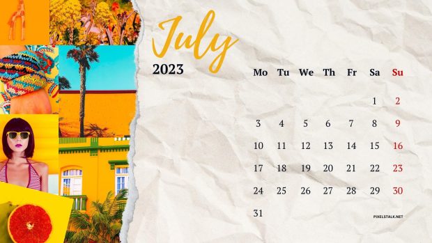 July 2023 Calendar Wallpaper HD Free download.