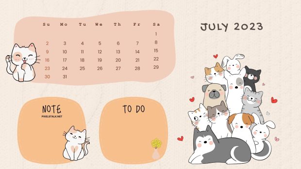 July 2023 Calendar Wallpaper High Quality.