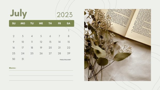 July 2023 Calendar Wallpaper High Resolution.
