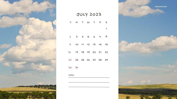 July 2023 Calendar aesthetic  Wallpaper HD.