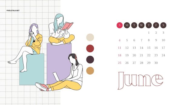 June 2023 Calendar HD Wallpaper.