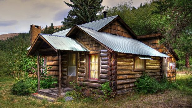 Log Cabin Wide Screen Wallpaper HD.