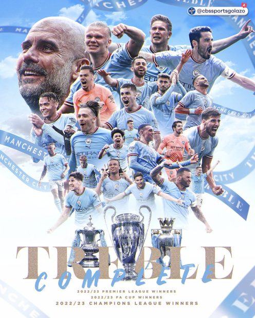 Manchester City Treble 2023 Champions Wallpaper for Desktop (6).
