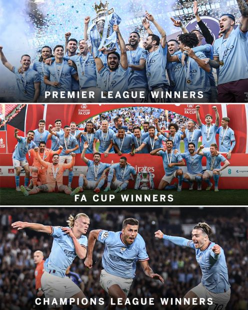 Manchester City Treble Champions.