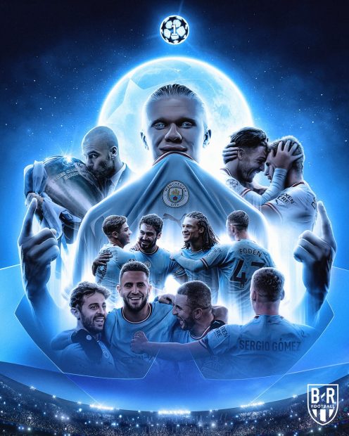 Manchester City UEFA Champions League 2023 Champions 11 players.