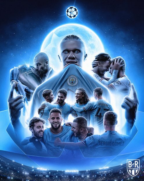 Manchester City UEFA Champions League 2023 Champions 11 players.