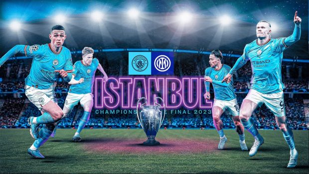 Manchester City UEFA Champions League 2023 Final at Istanbul.