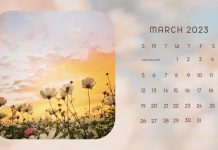 March 2023 Calendar Background Desktop.