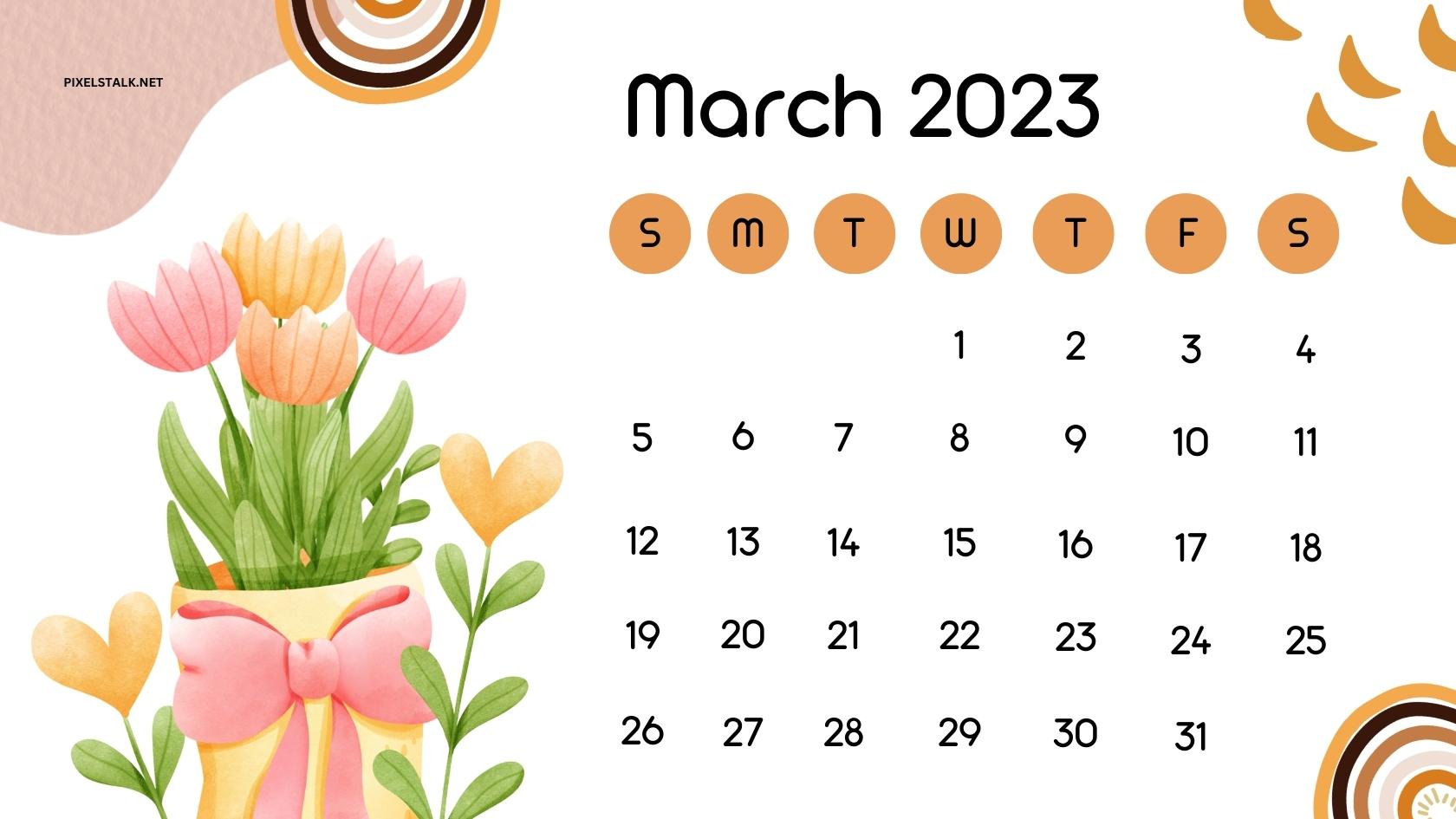 March 2023 Calendar Desktop Wallpapers  EntheosWeb