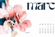 March 2023 Calendar Desktop Wallpaper.