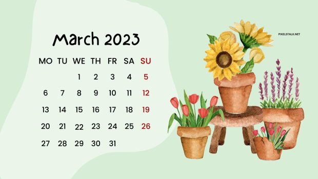 March 2023 Calendar HD Wallpaper.