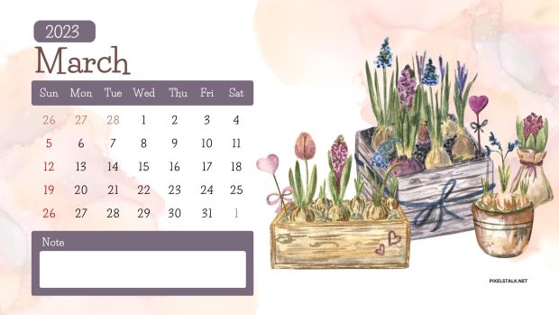 March 2023 Calendar HD Wallpaper Free download.