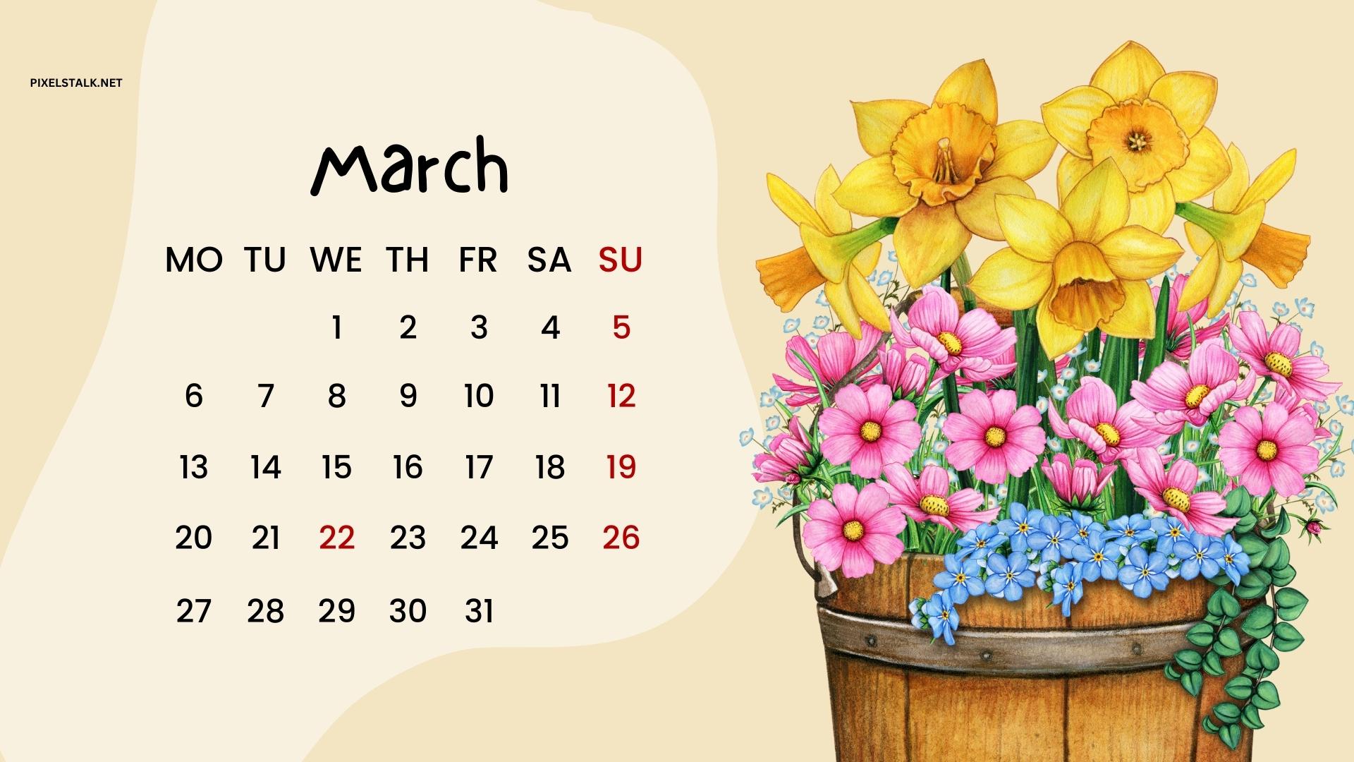 March 2023 Calendar Desktop Wallpapers  EntheosWeb