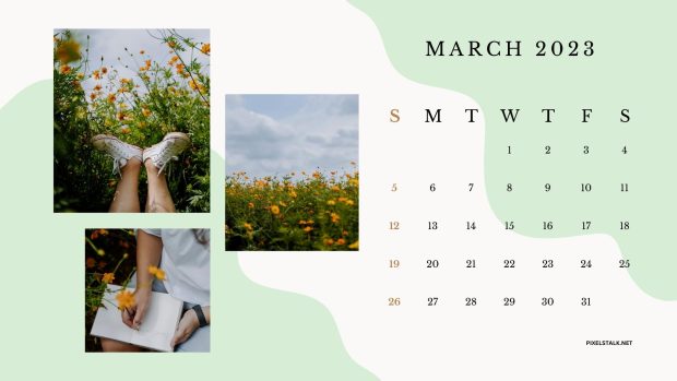 March 2023 Calendar Wallpaper Free Download.