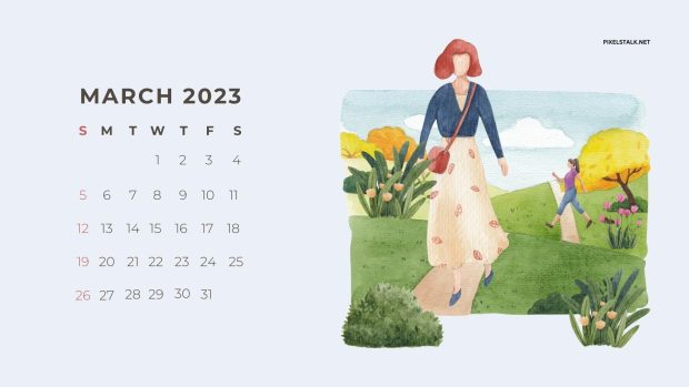 March 2023 Calendar Wallpaper HD.