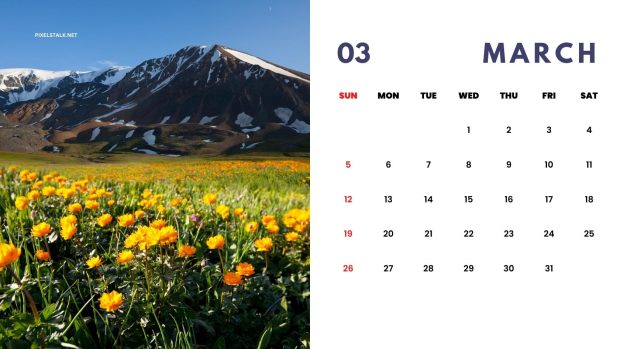 March 2023 Calendar Wallpaper HD.