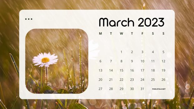 March 2023 Calendar Wide Screen Background HD.