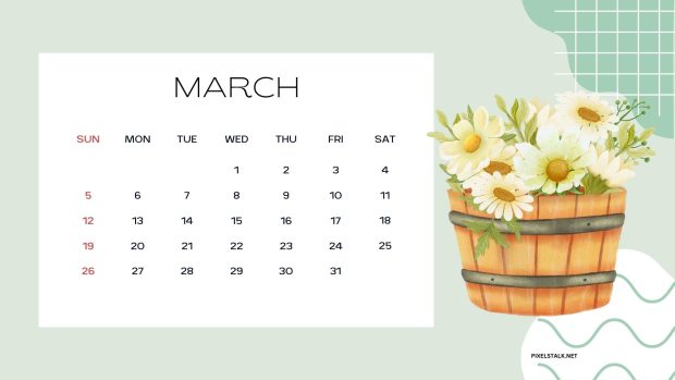 March 2023 Calendar Wide Screen Wallpaper.
