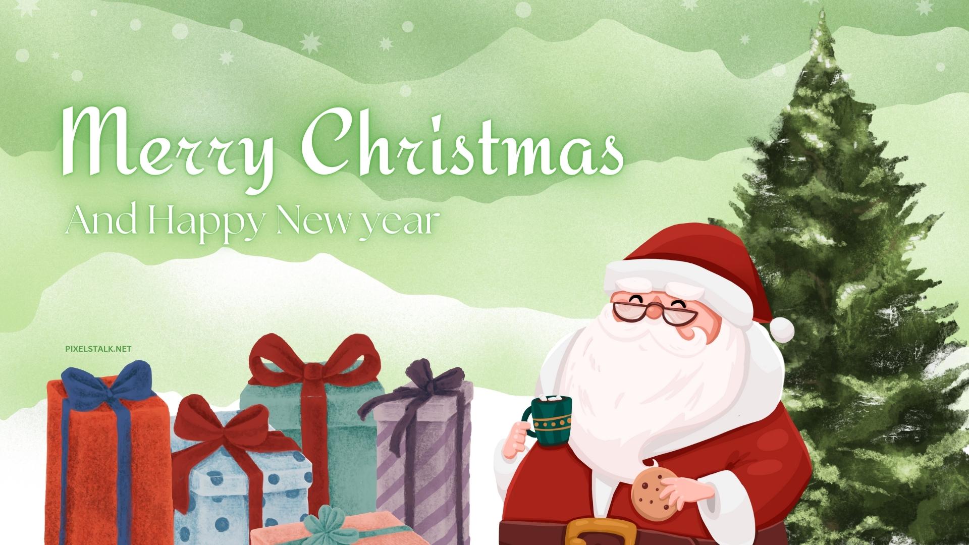 Merry Christmas 2022 Cartoon illustration Poster, HD wallpaper