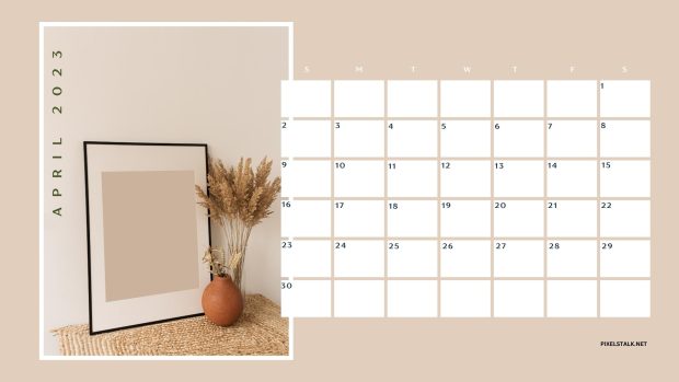 Minimalist April 2023 Calendar Wallpaper HD.
