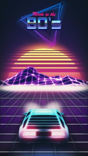 Neon 80s Retro Background HD.
