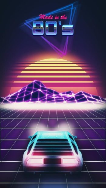 Neon 80s Retro Background HD.