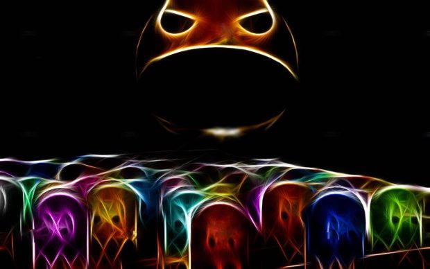 Neon Pacman Wallpaper HD.