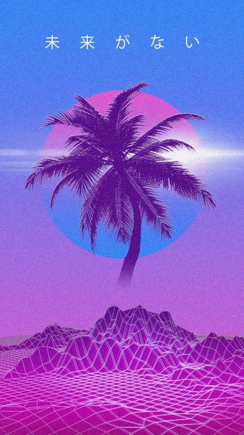 Neon Vaporwave Aesthetic Background.